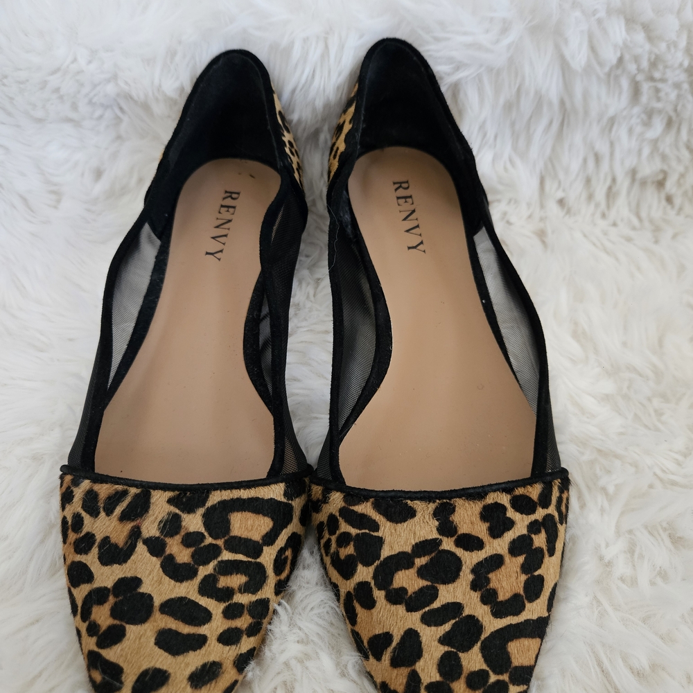 Renvy Leopard Calf Hair Ballet Flats ✨ Size 8.5/9 With Box - Picture 4 of 6